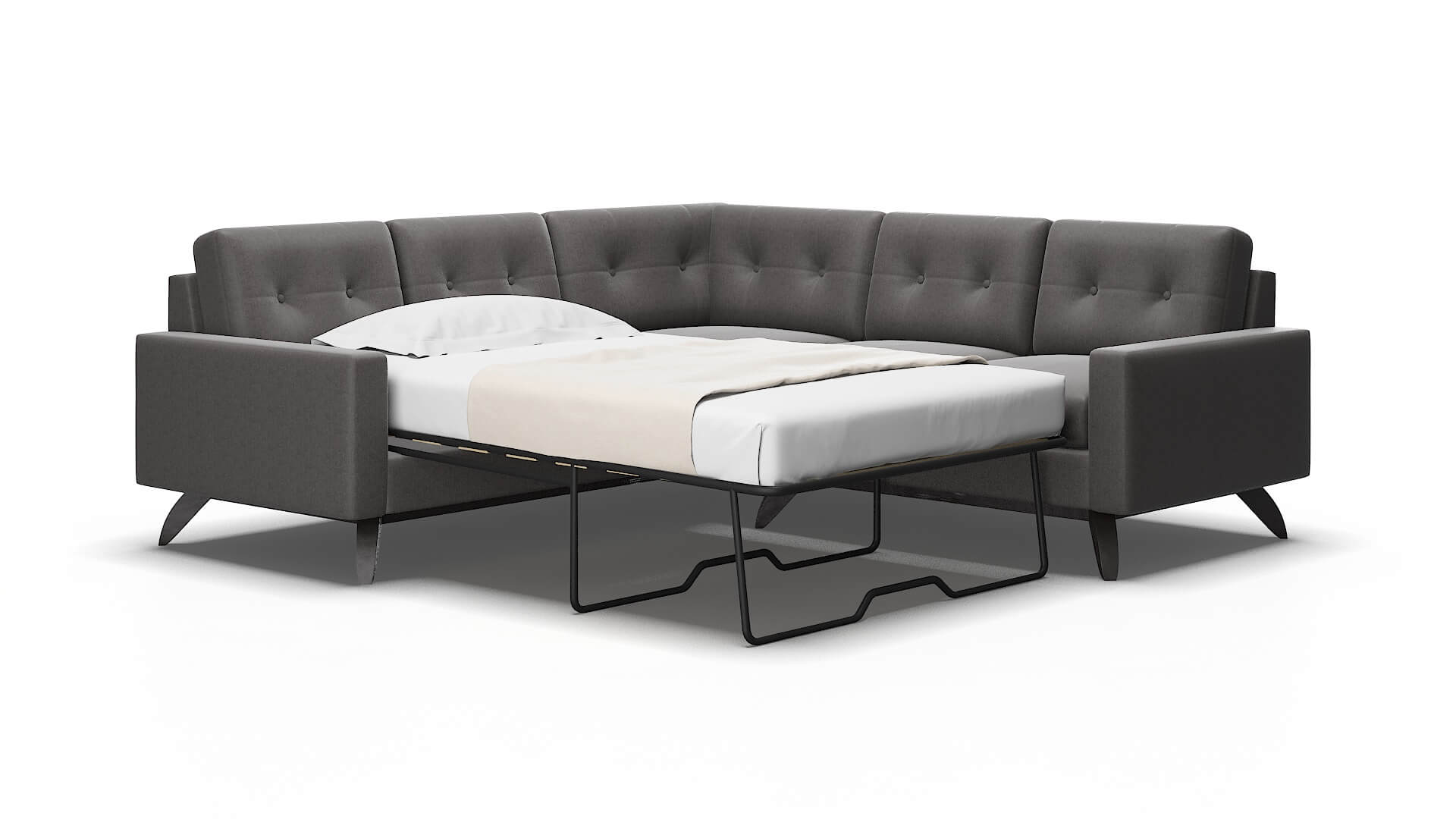 Milan Sasha-grey Sectional sleeper Espresso Legs  2