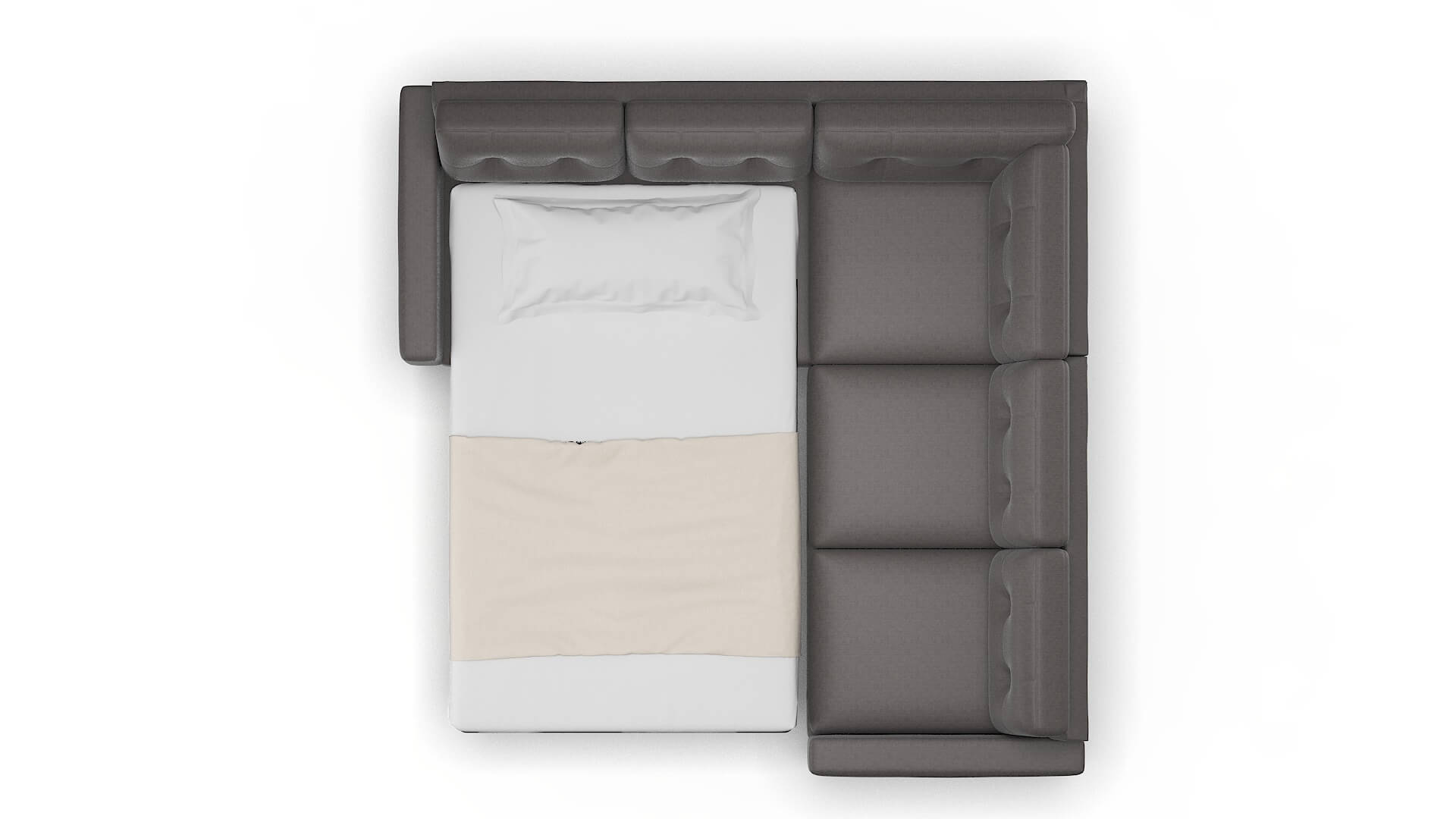 Milan Sasha Grey Sectional Sleeper Espresso legs 3