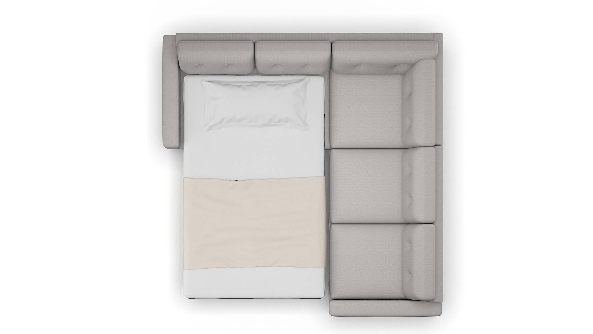 Milan Sasha Silver Sectional Sleeper Espresso legs 3