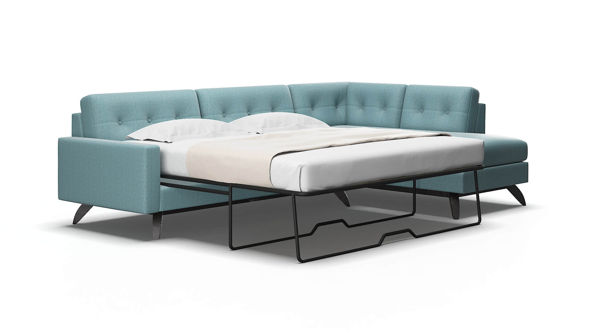 Milan Sasha Teal Panel Sleeper 2