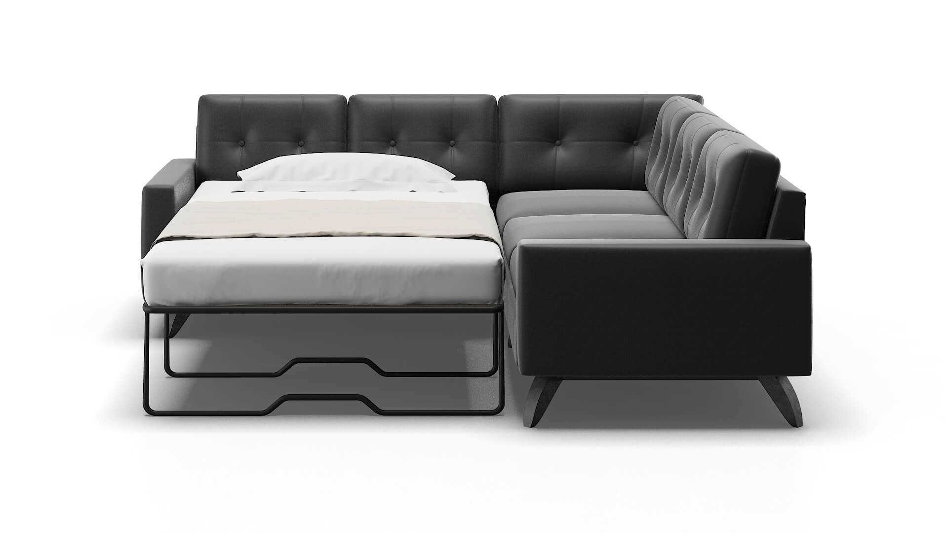 Milan Sosoftness 54 Sectional Sleeper Espresso legs 1