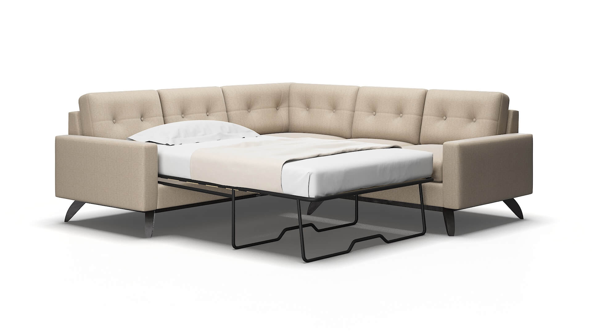 Milan Sosoftness 74 Sectional sleeper Espresso Legs  2