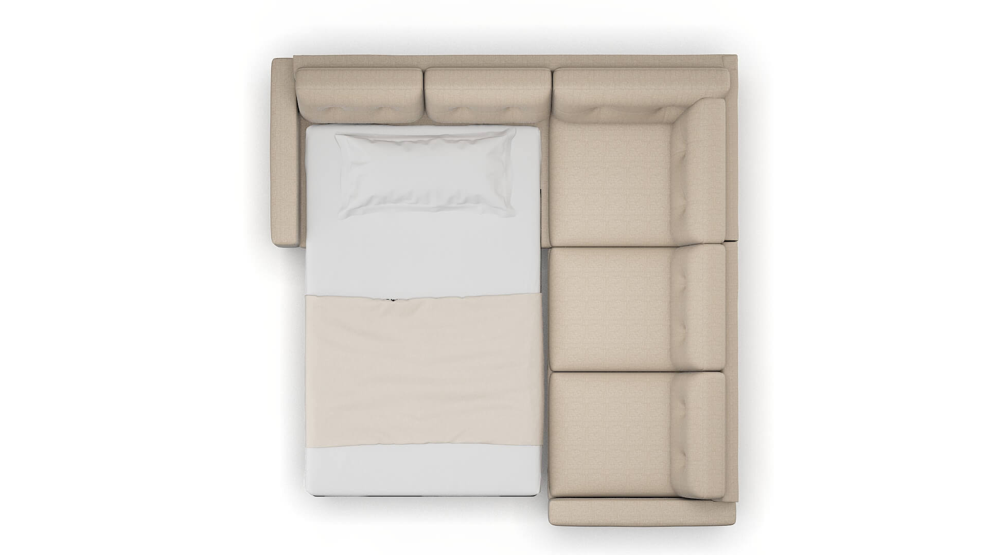 Milan Sosoftness 74 Sectional Sleeper Espresso legs 3