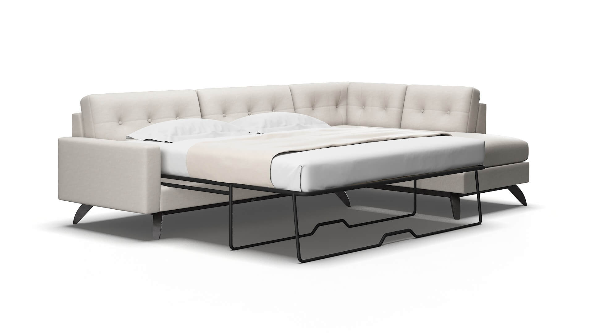 Milan Suave dove Panel sleeper Espresso Legs  2