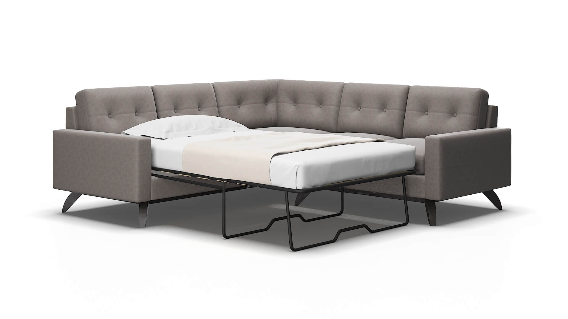 Milan Suave slate Sectional sleeper Espresso Legs  2