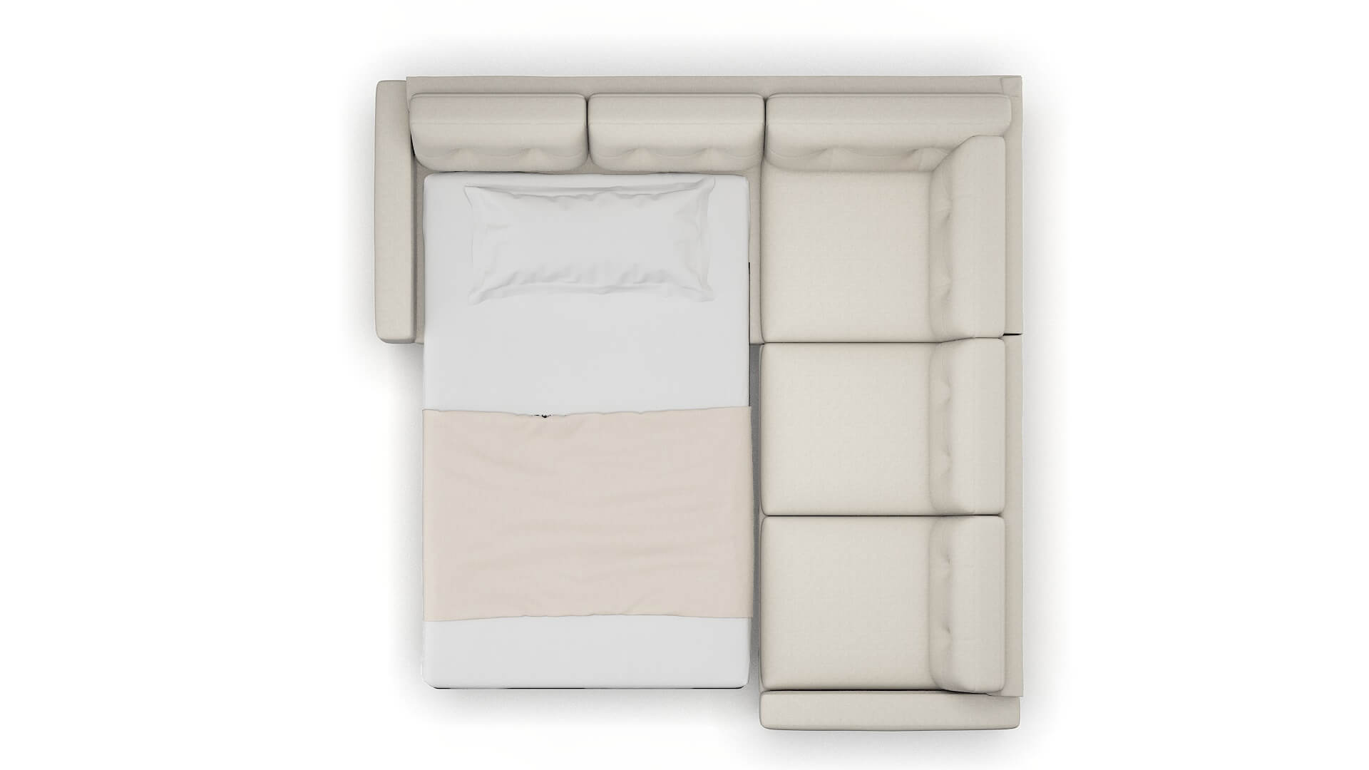 Milan Terrain Natural Sectional Sleeper Espresso legs 3