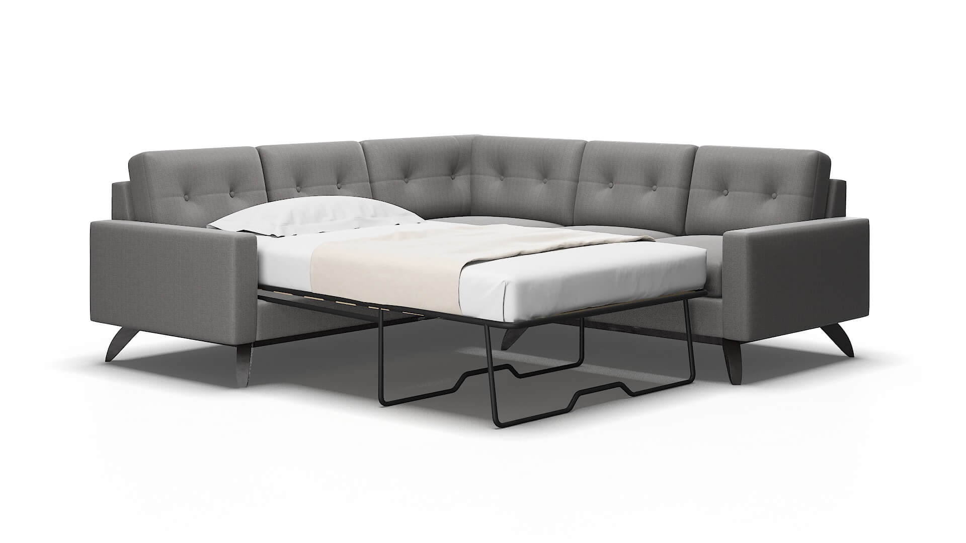 Milan Terrain oatmeal Sectional sleeper Espresso Legs  2
