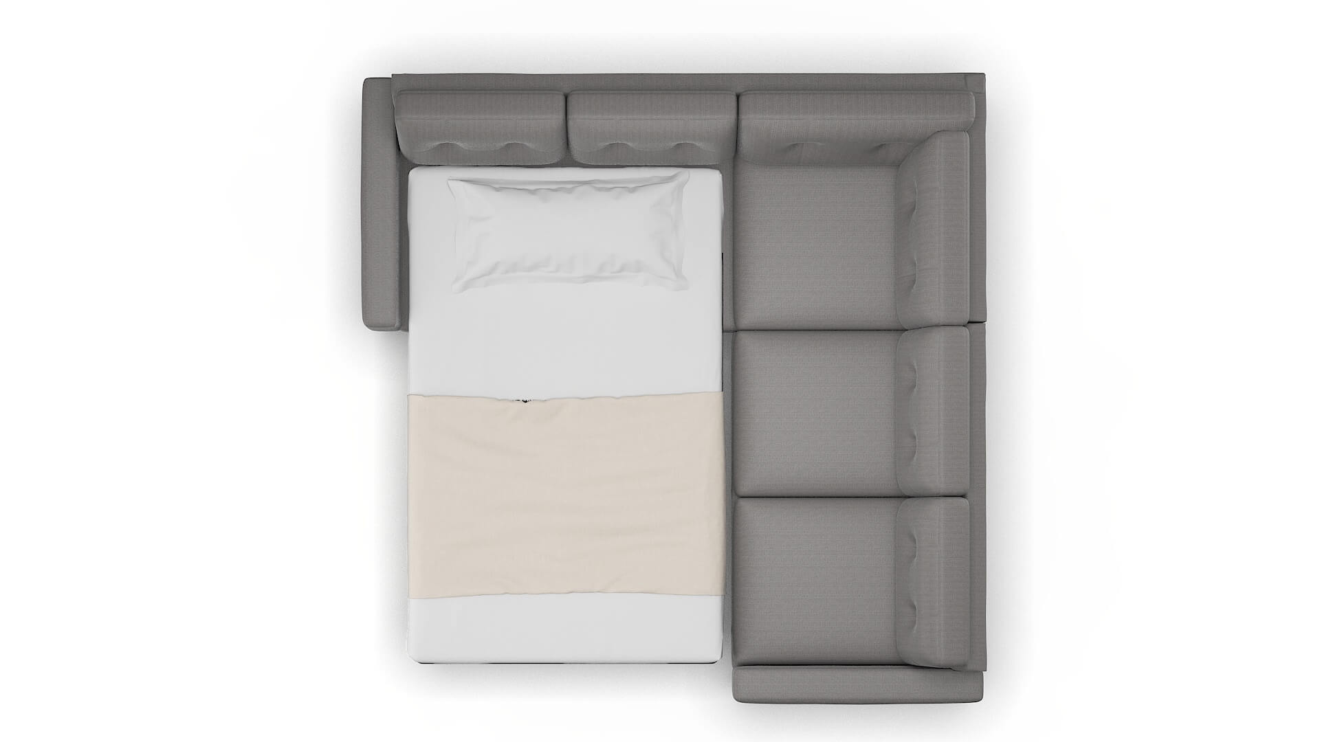 Milan Terrain Oatmeal Sectional Sleeper Espresso legs 3