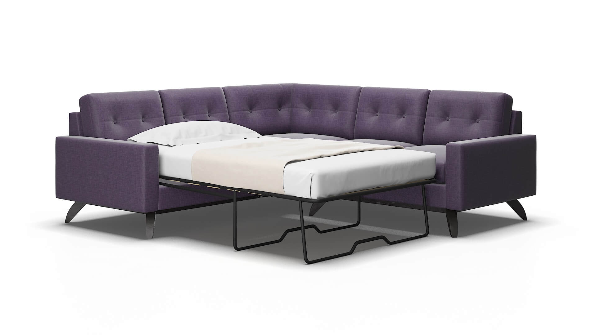 Milan Tess blackberry Sectional sleeper Espresso Legs  2
