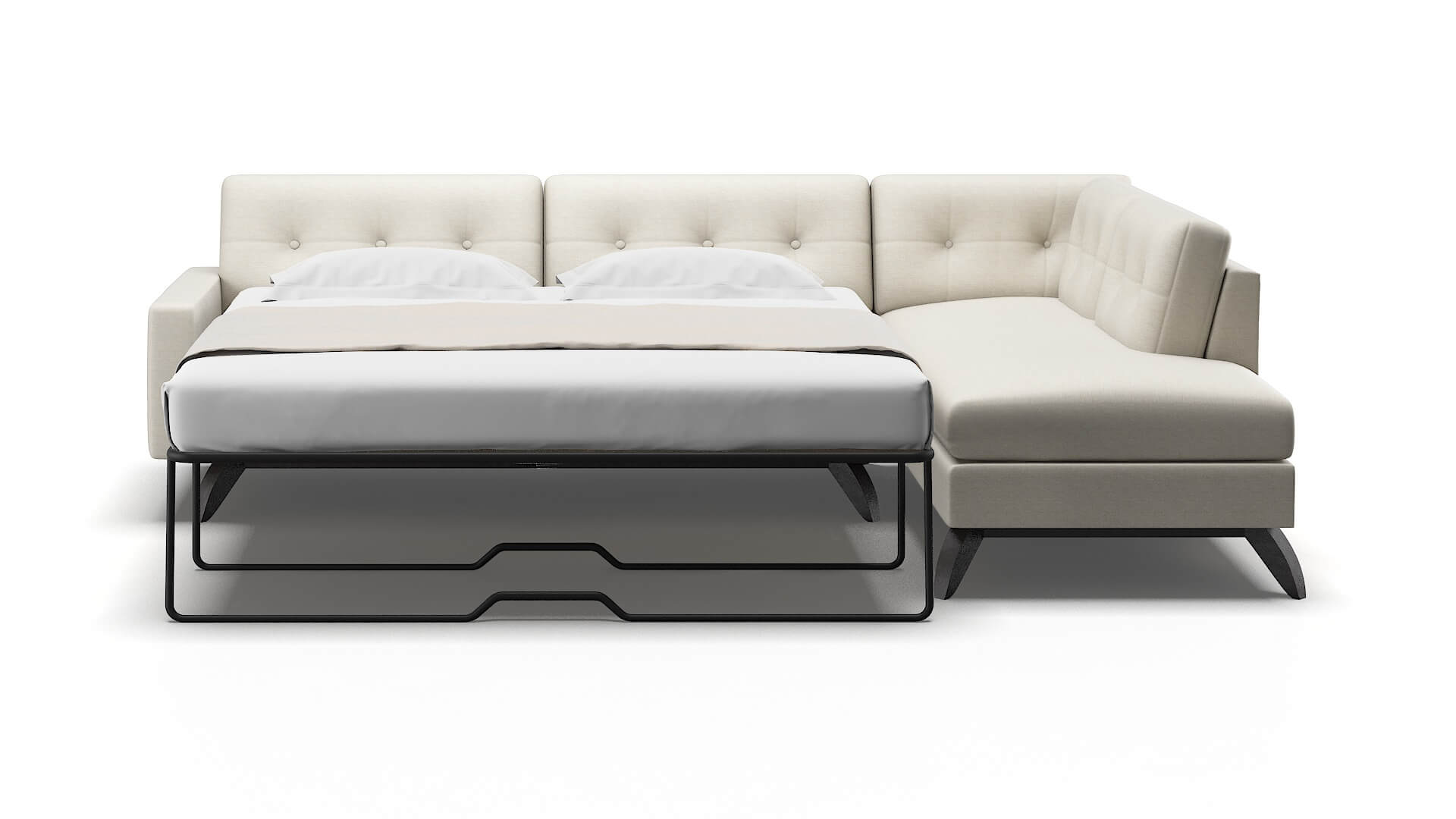 Milan Venus Cream Panel Sleeper Espresso legs 1