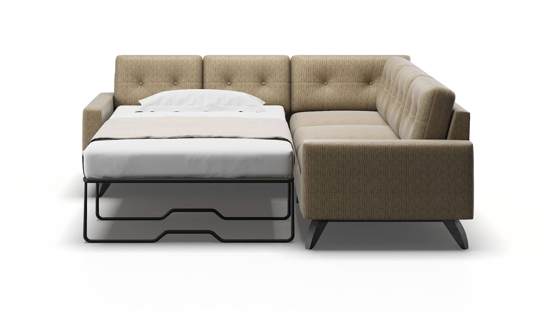 Milan Venus Mocha Sectional Sleeper Espresso legs 1