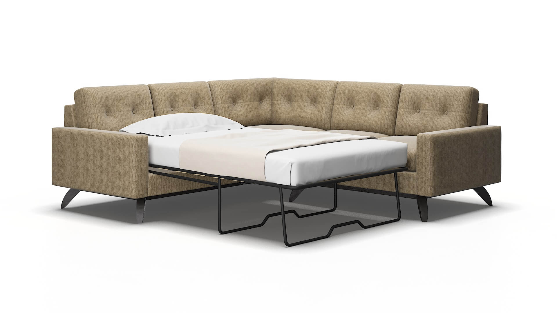 Milan Venus mocha Sectional sleeper Espresso Legs  2