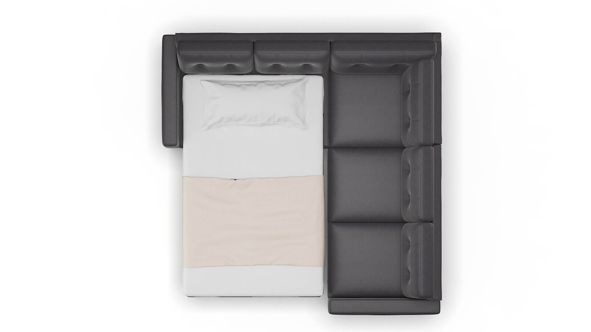 Milan Venus Onyx Sectional Sleeper Espresso legs 3