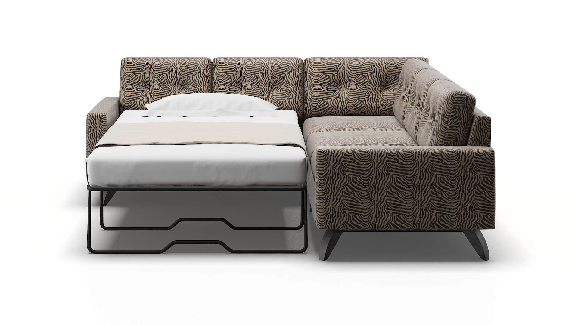Milan Zambia Coffee Sectional Sleeper Espresso legs 1