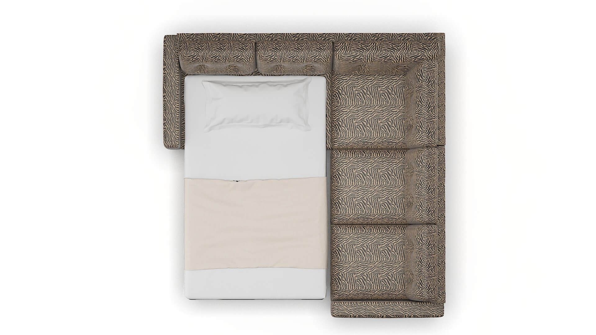 Milan Zambia Coffee Sectional Sleeper Espresso legs 3