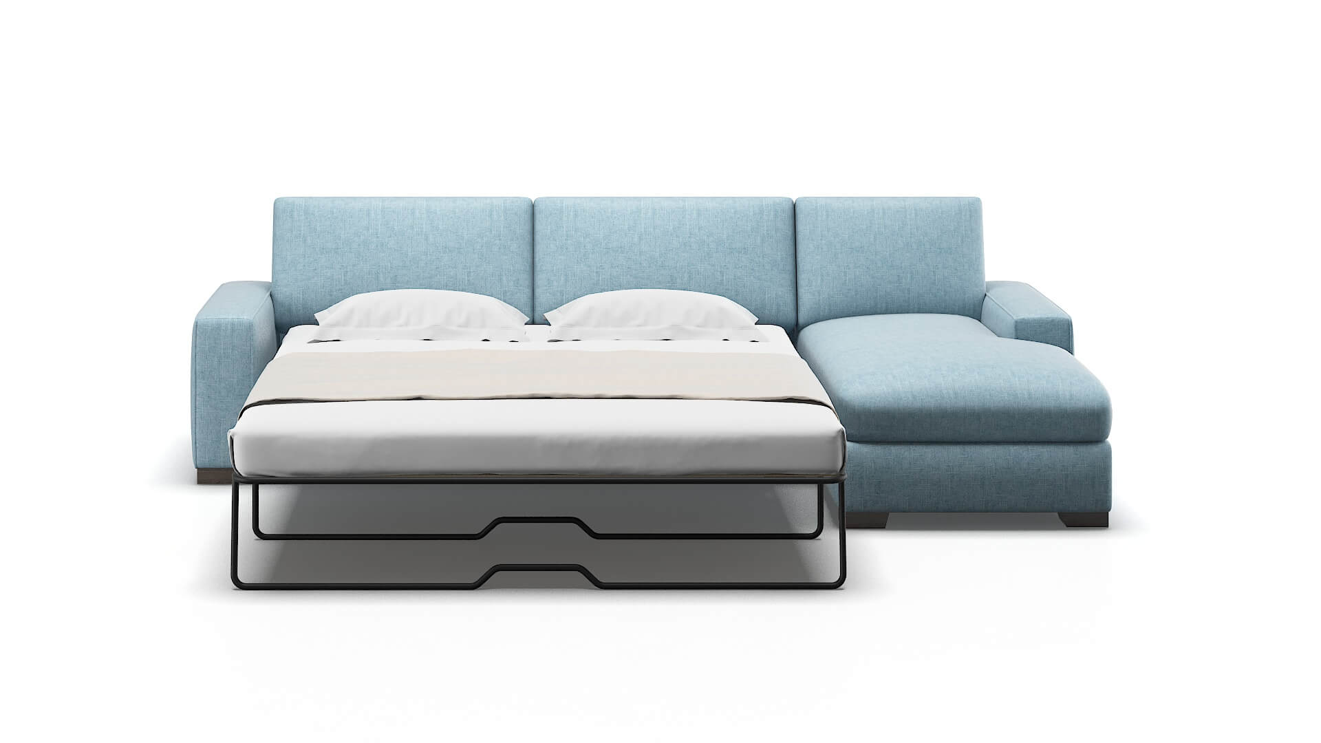 Monaco Atlas Turquoise Panel Sleeper Espresso legs 1