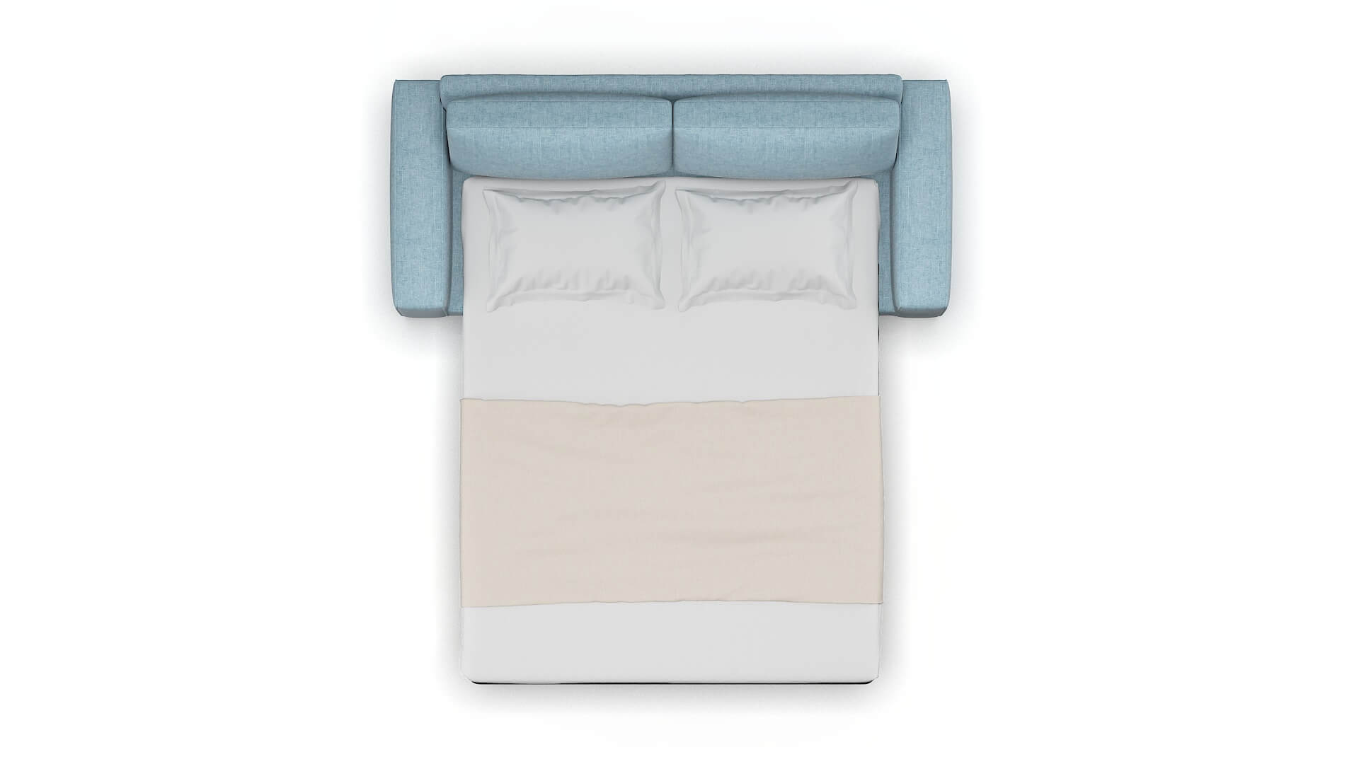 Monaco Atlas Turquoise Sofa Sleeper Espresso legs 3