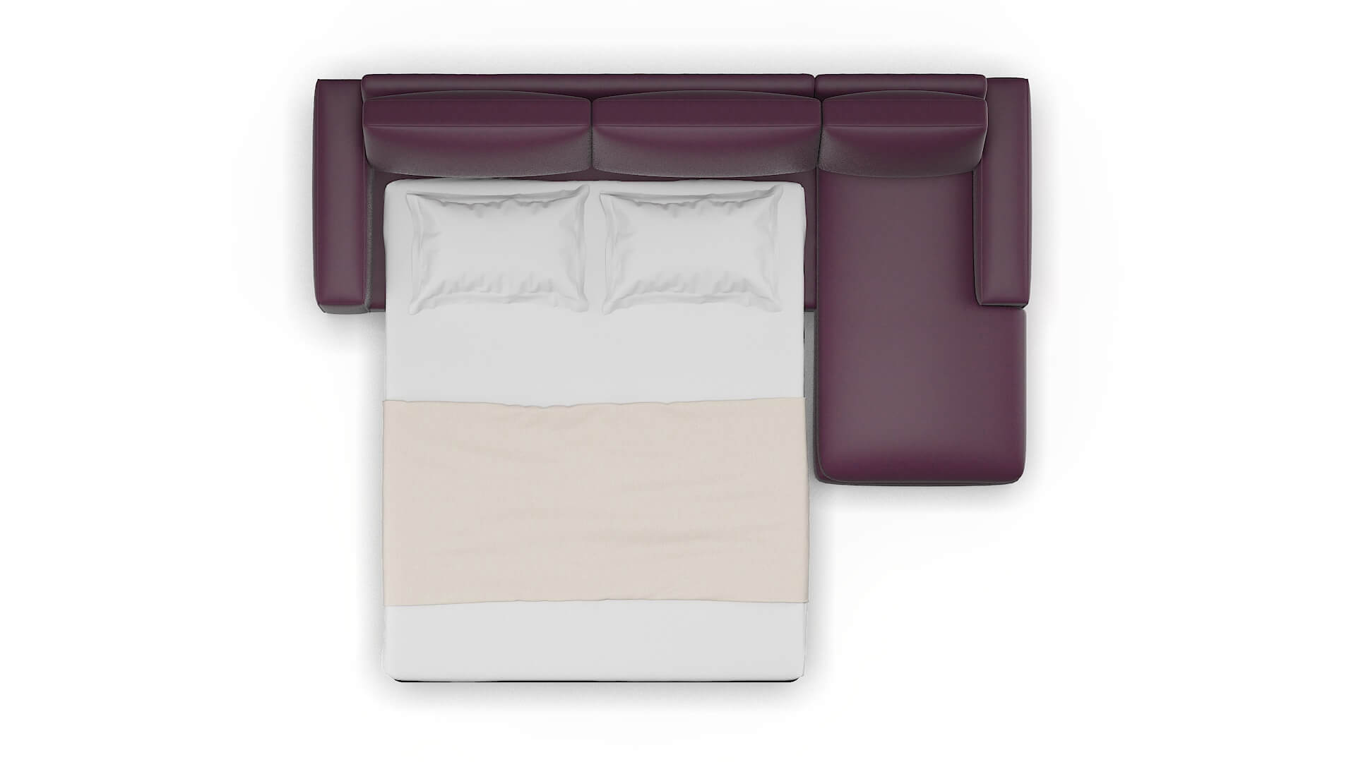 Monaco Bella Aubergine Panel Sleeper Espresso legs 3