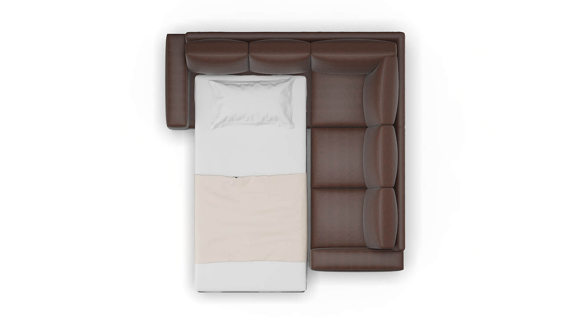 Monaco Bella Espresso Sectional Sleeper Espresso legs 3