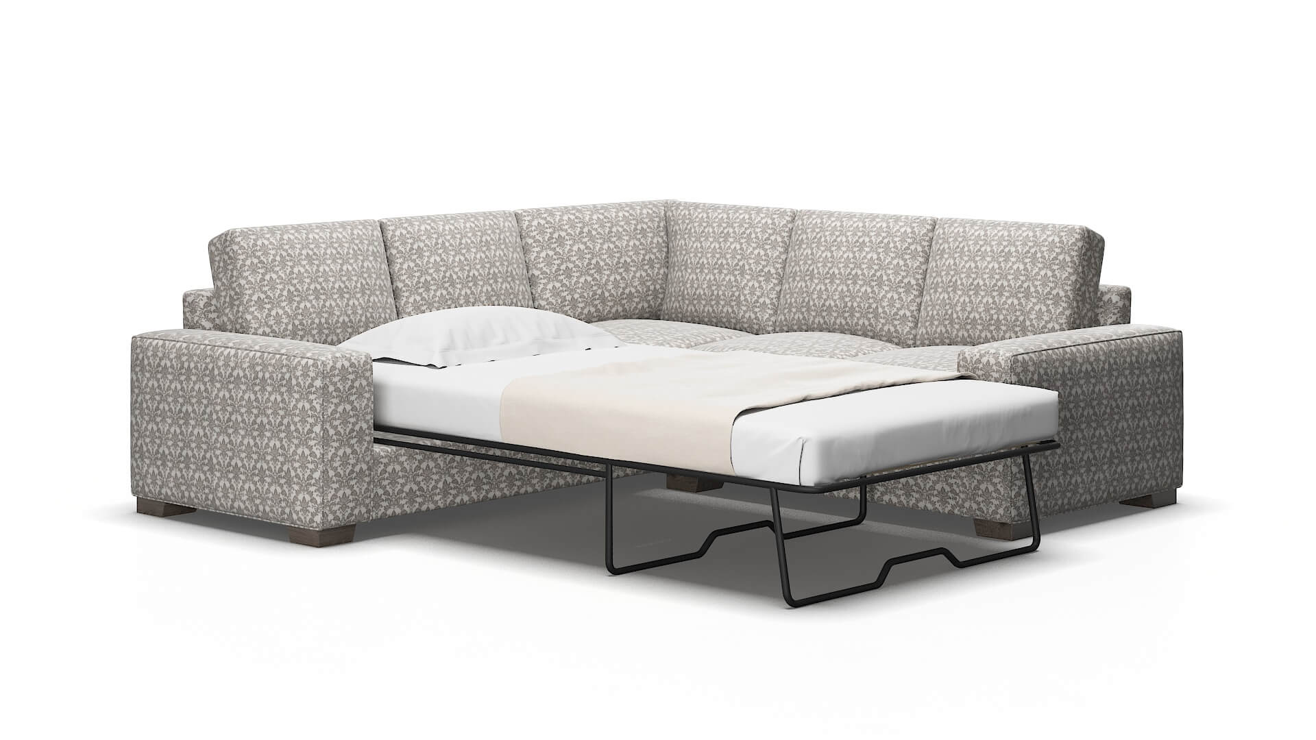 Monaco Bergamo dove Sectional sleeper Espresso Legs  2