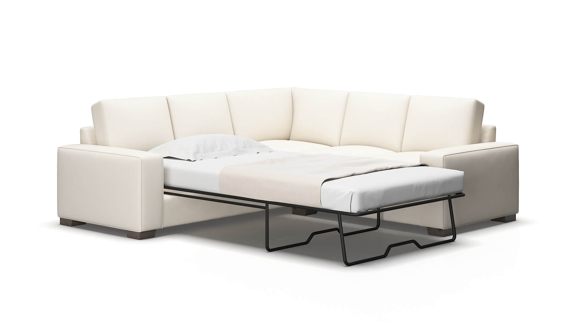 Monaco Blanche milky Sectional sleeper Espresso Legs  2