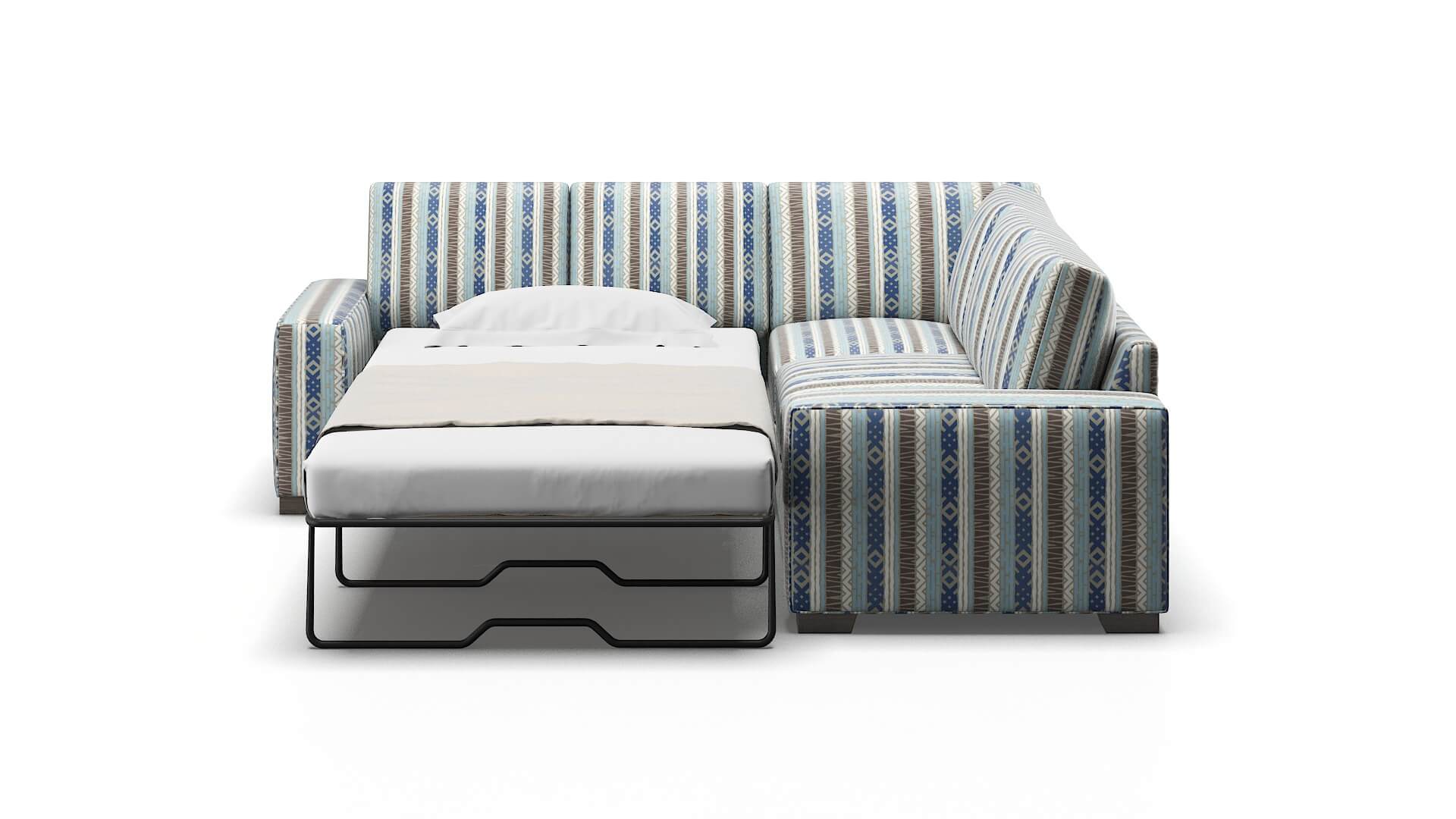 Monaco Bodhi Indigo Sectional Sleeper Espresso legs 1