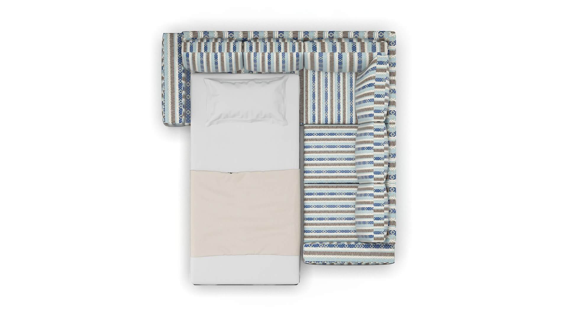 Monaco Bodhi Indigo Sectional Sleeper Espresso legs 3