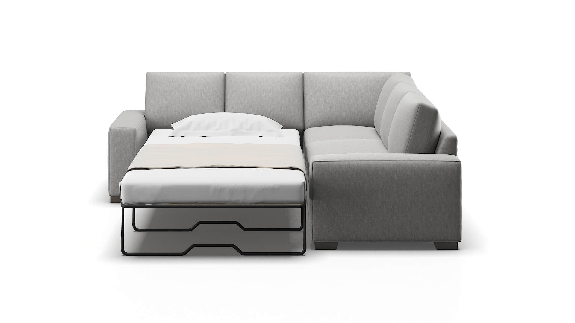 Monaco Bungalow Graphite Sectional Sleeper Espresso legs 1
