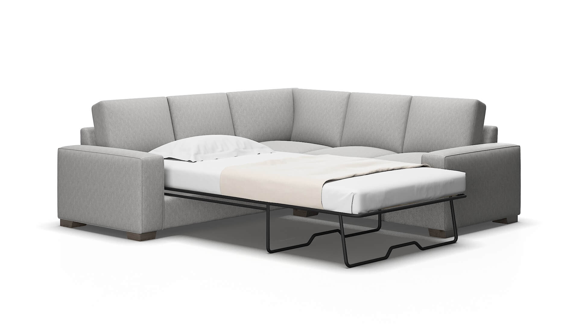 Monaco Bungalow Graphite Sectional Sleeper Espresso legs 2