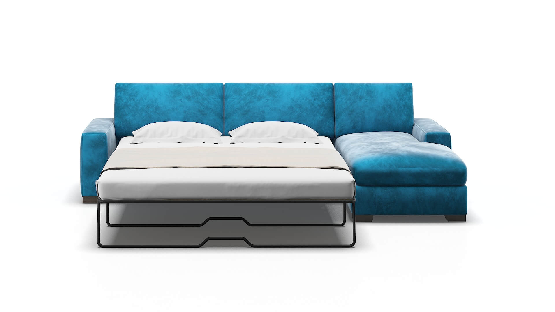 Monaco Buzz Teal Panel Sleeper Espresso legs 1