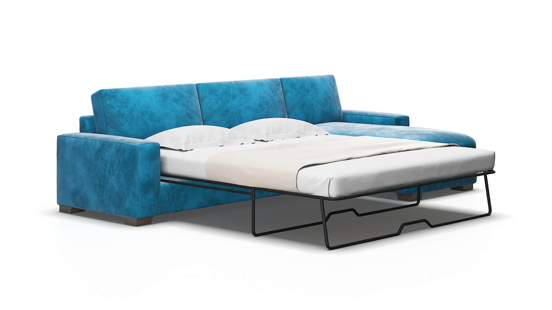 Monaco Buzz teal Panel sleeper Espresso Legs  2