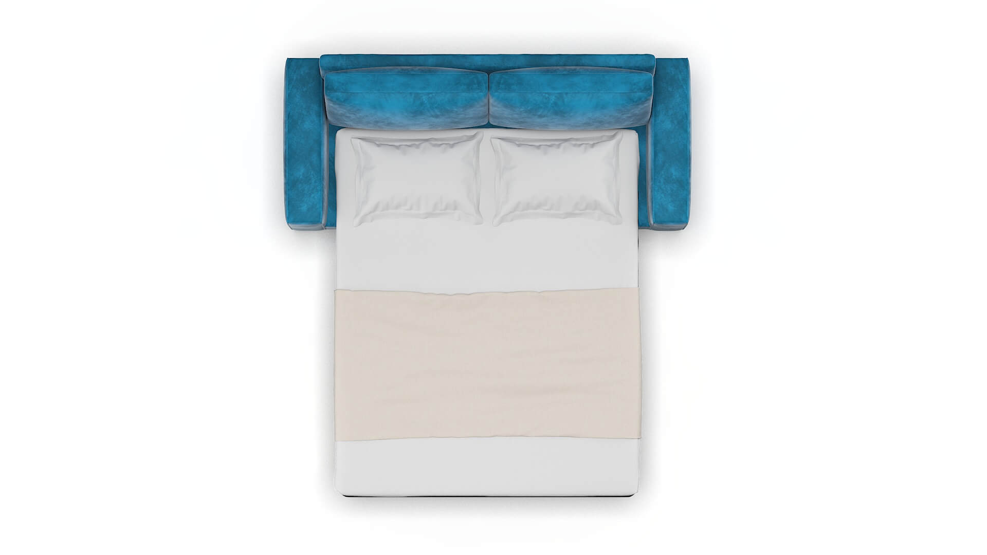 Monaco Buzz Teal Sofa Sleeper Espresso legs 3