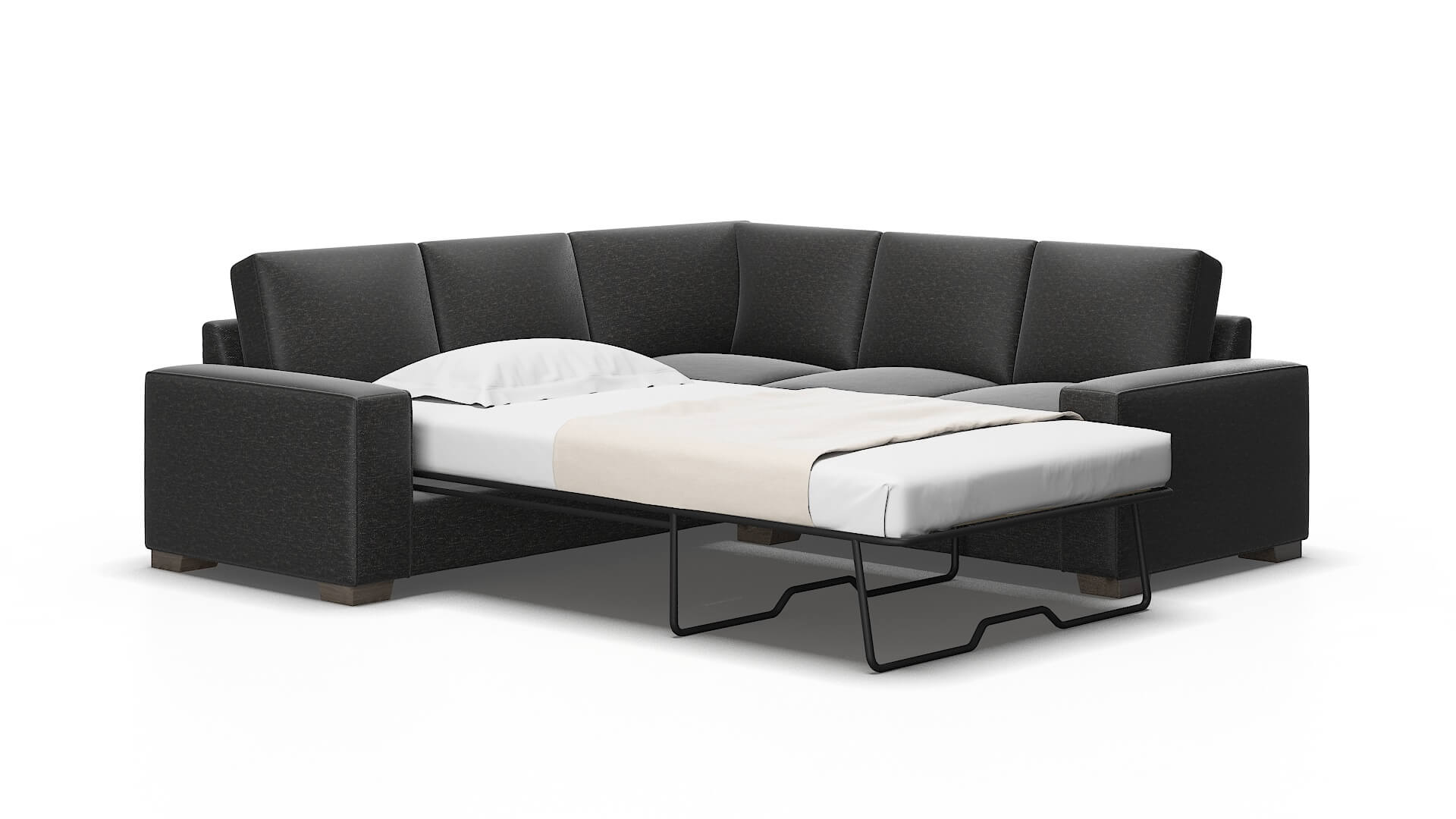 Monaco Chance Denim Sectional Sleeper Espresso legs 2