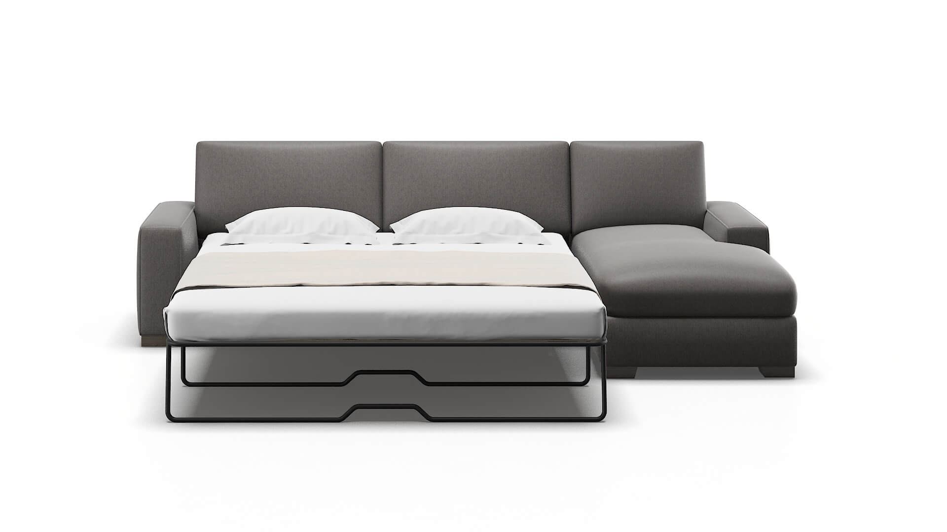 Monaco Cosmo Charcoal Panel Sleeper Espresso legs 1