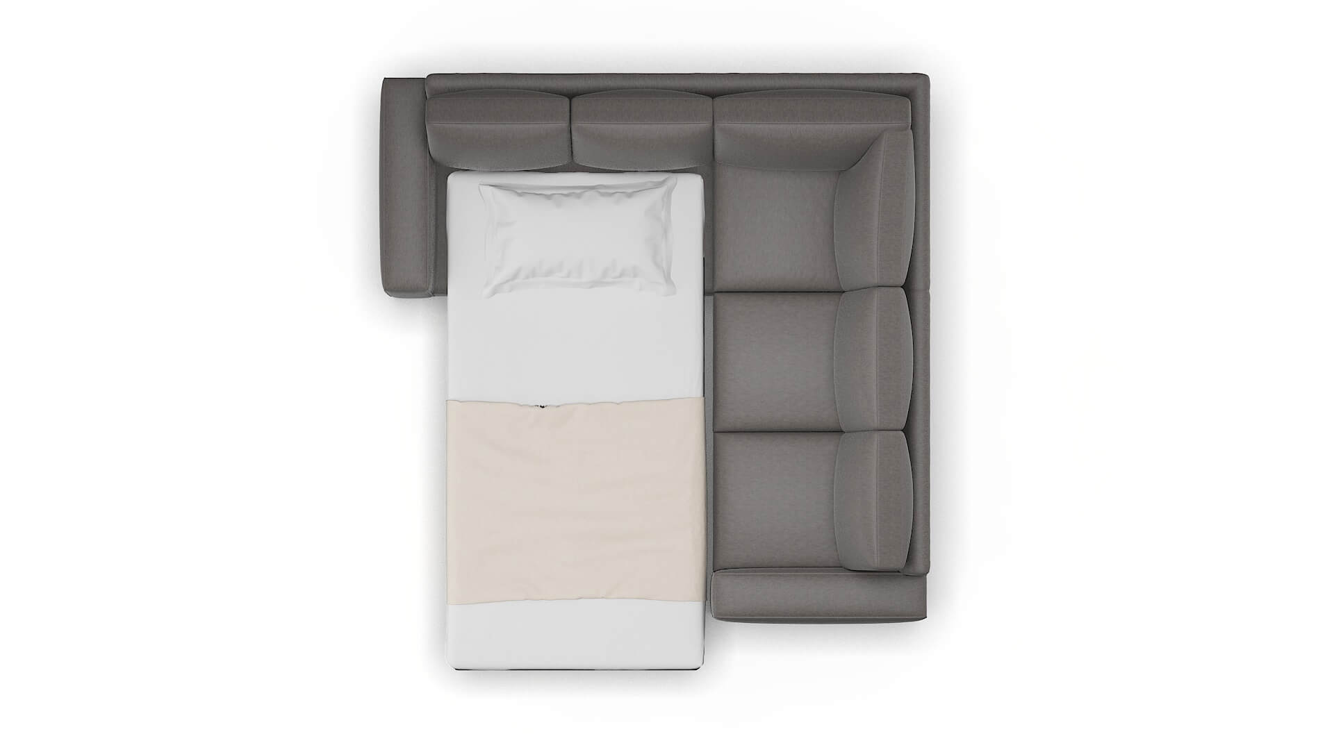 Monaco Cosmo Charcoal Sectional Sleeper Espresso legs 3