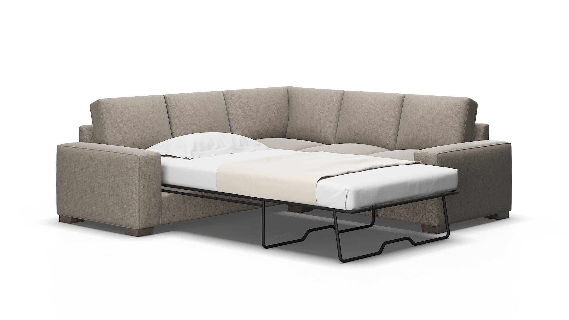 Monaco Cosmo taupe Sectional sleeper Espresso Legs  2
