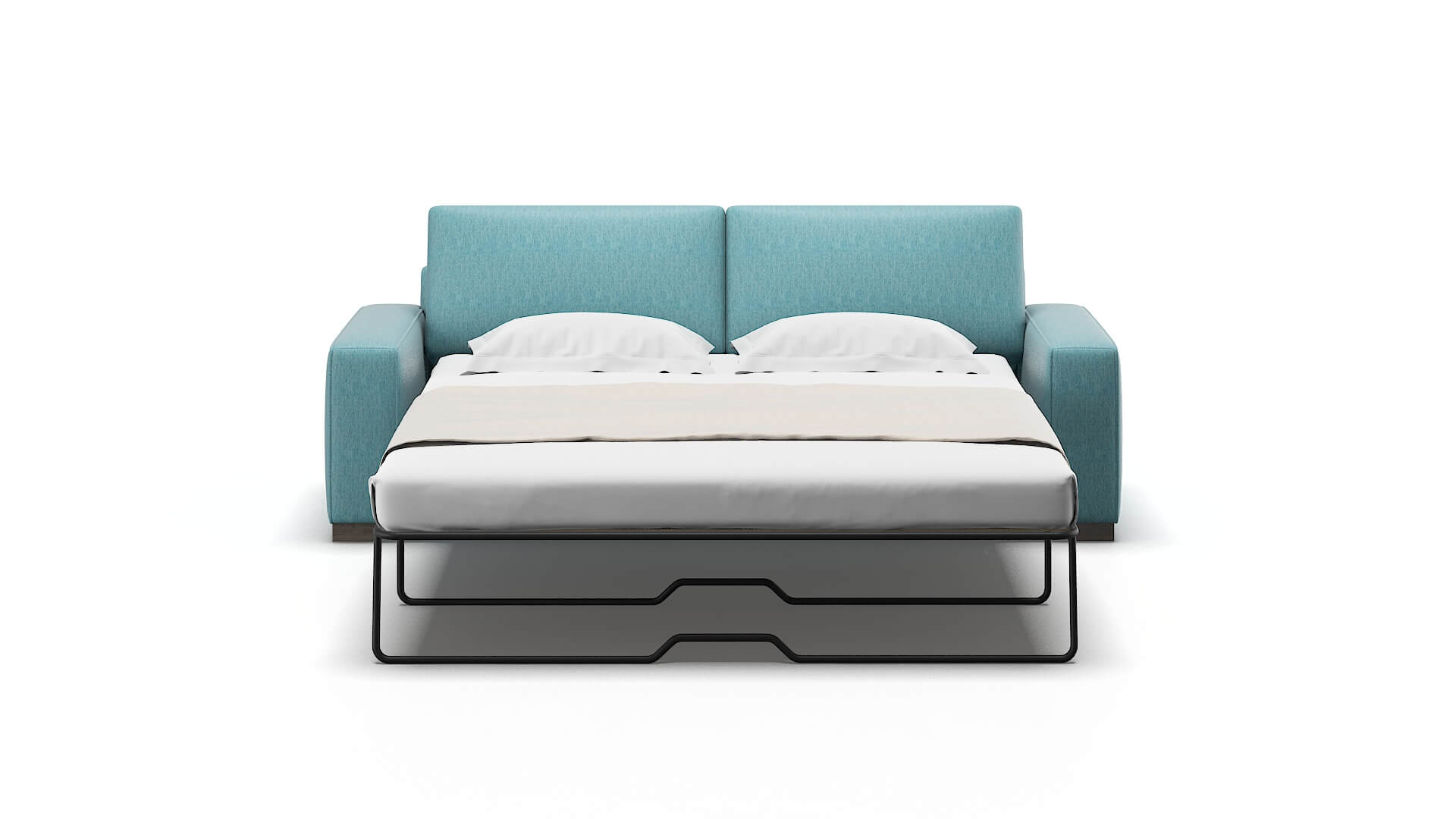 Monaco Cosmo Turquoise Sofa Sleeper Espresso legs 1