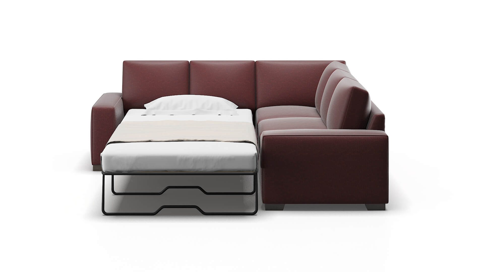 Monaco Derby Berry Sectional Sleeper Espresso legs 1