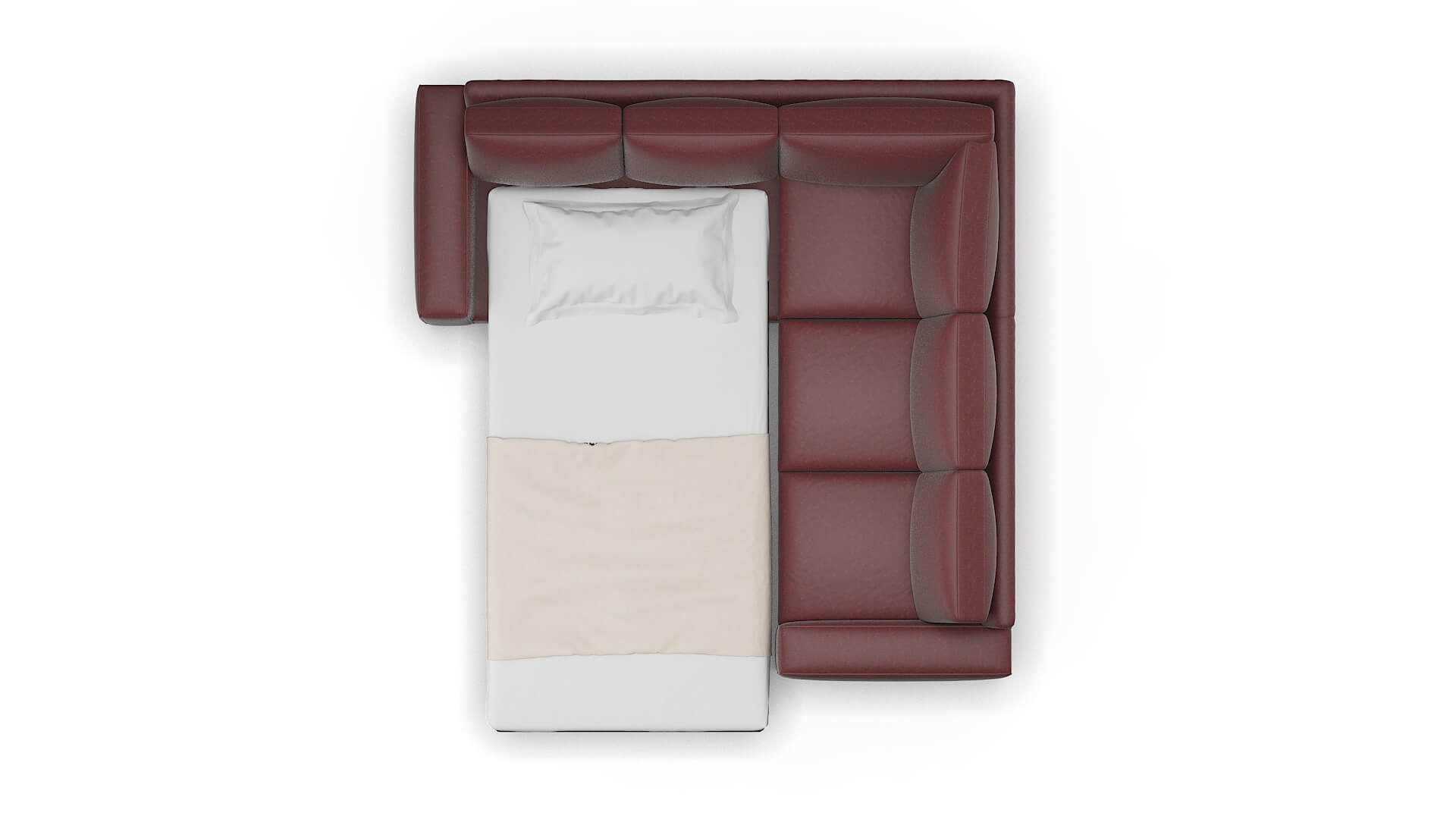 Monaco Derby Berry Sectional Sleeper Espresso legs 3