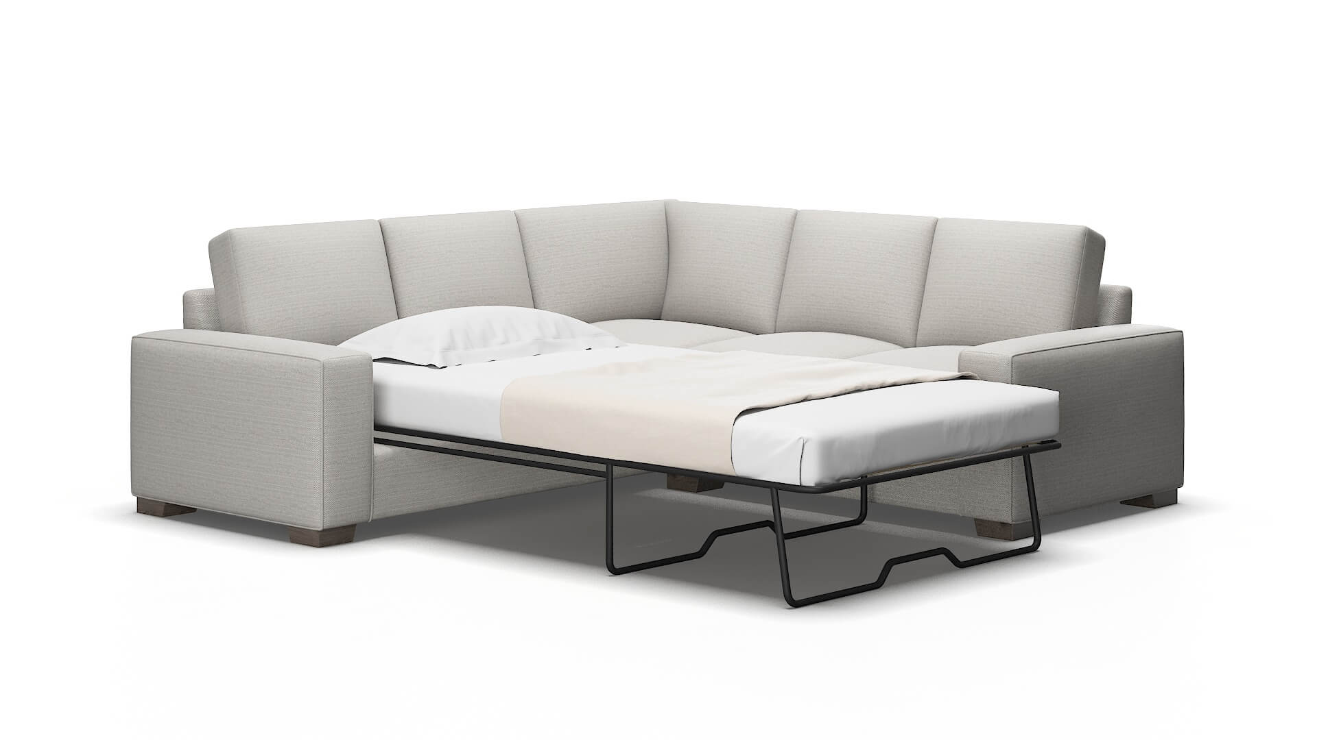 Monaco Derby Grey Sectional Sleeper Espresso legs 2