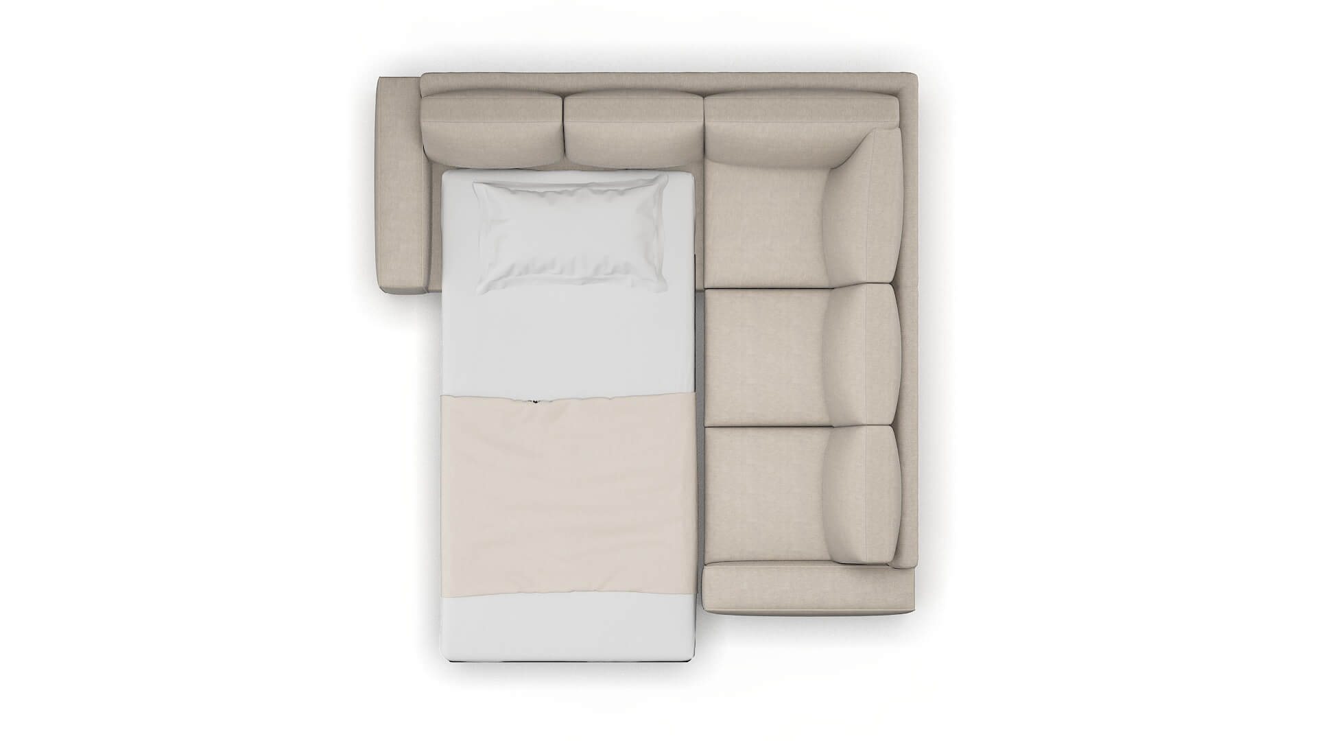 Monaco Derby Linen Sectional Sleeper Espresso legs 3