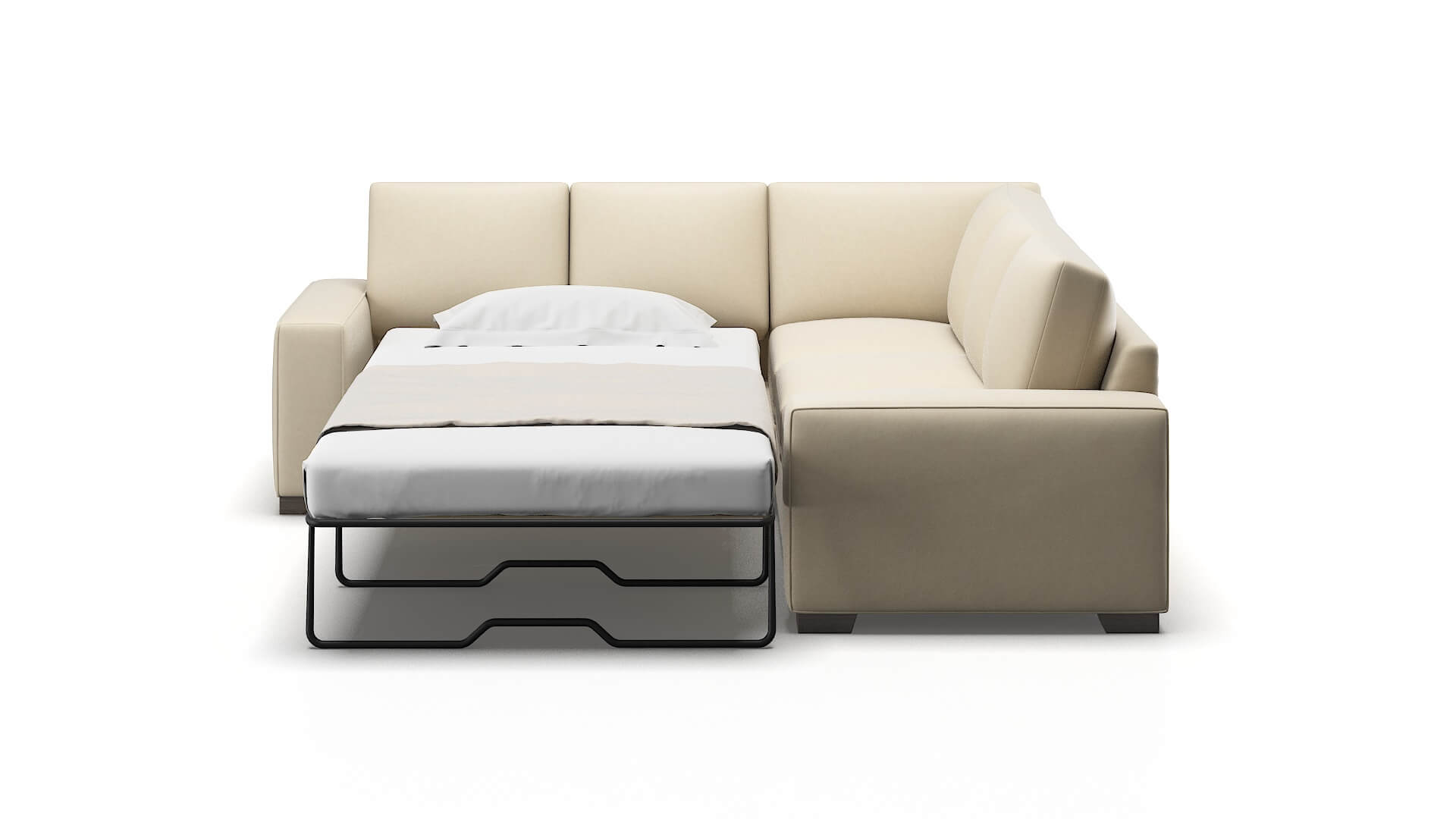 Monaco Dream_d Almond Sectional Sleeper Espresso legs 1