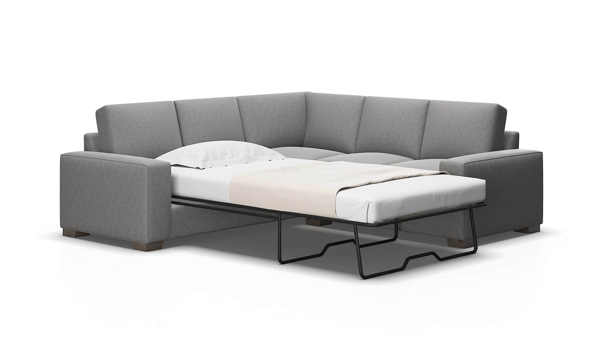 Monaco Dream_d charcoal Sectional sleeper Espresso Legs  2