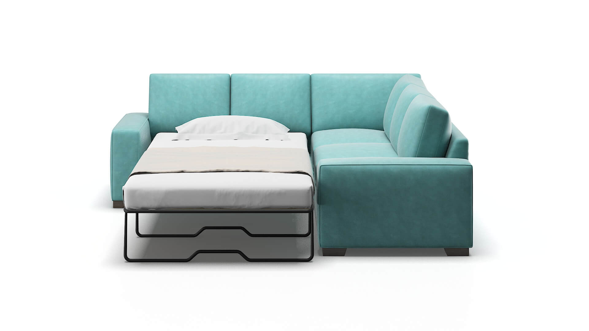 Monaco Dream_d French_blue Sectional Sleeper Espresso legs 1