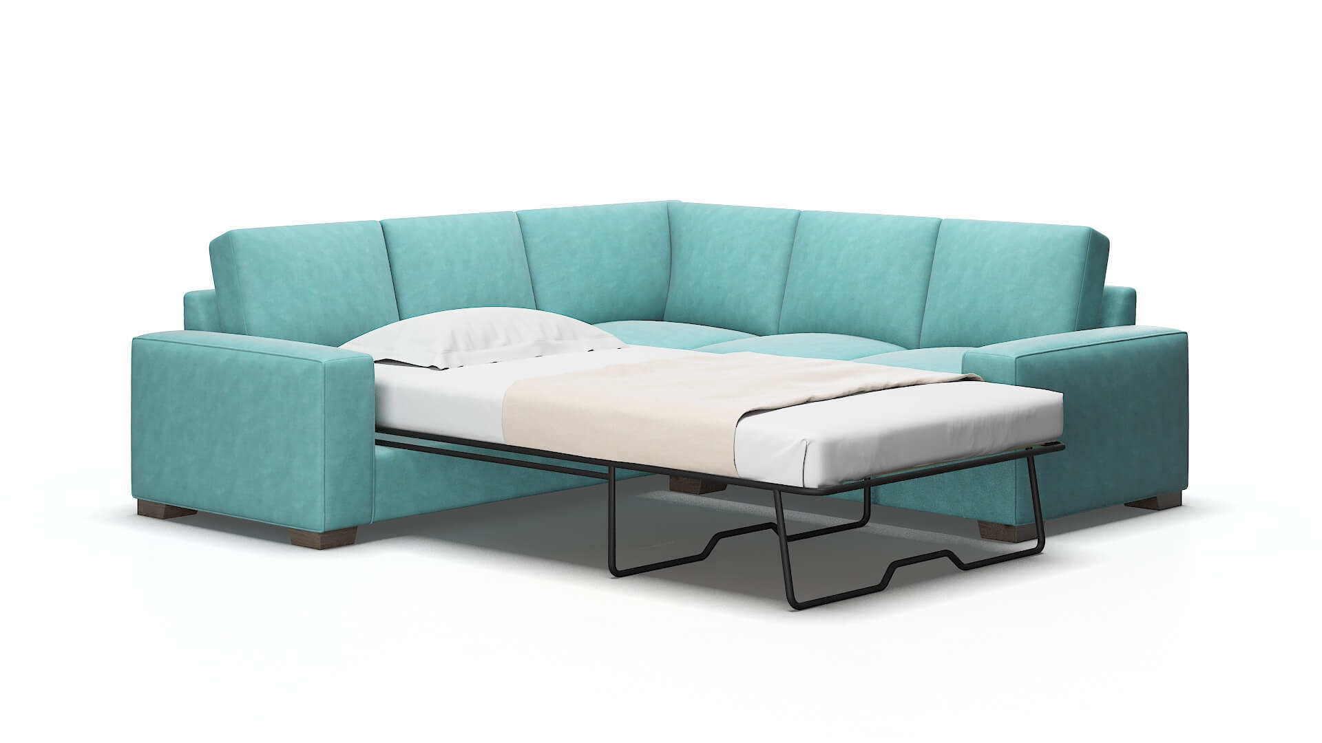 Monaco Dream_d french_blue Sectional sleeper Espresso Legs  2