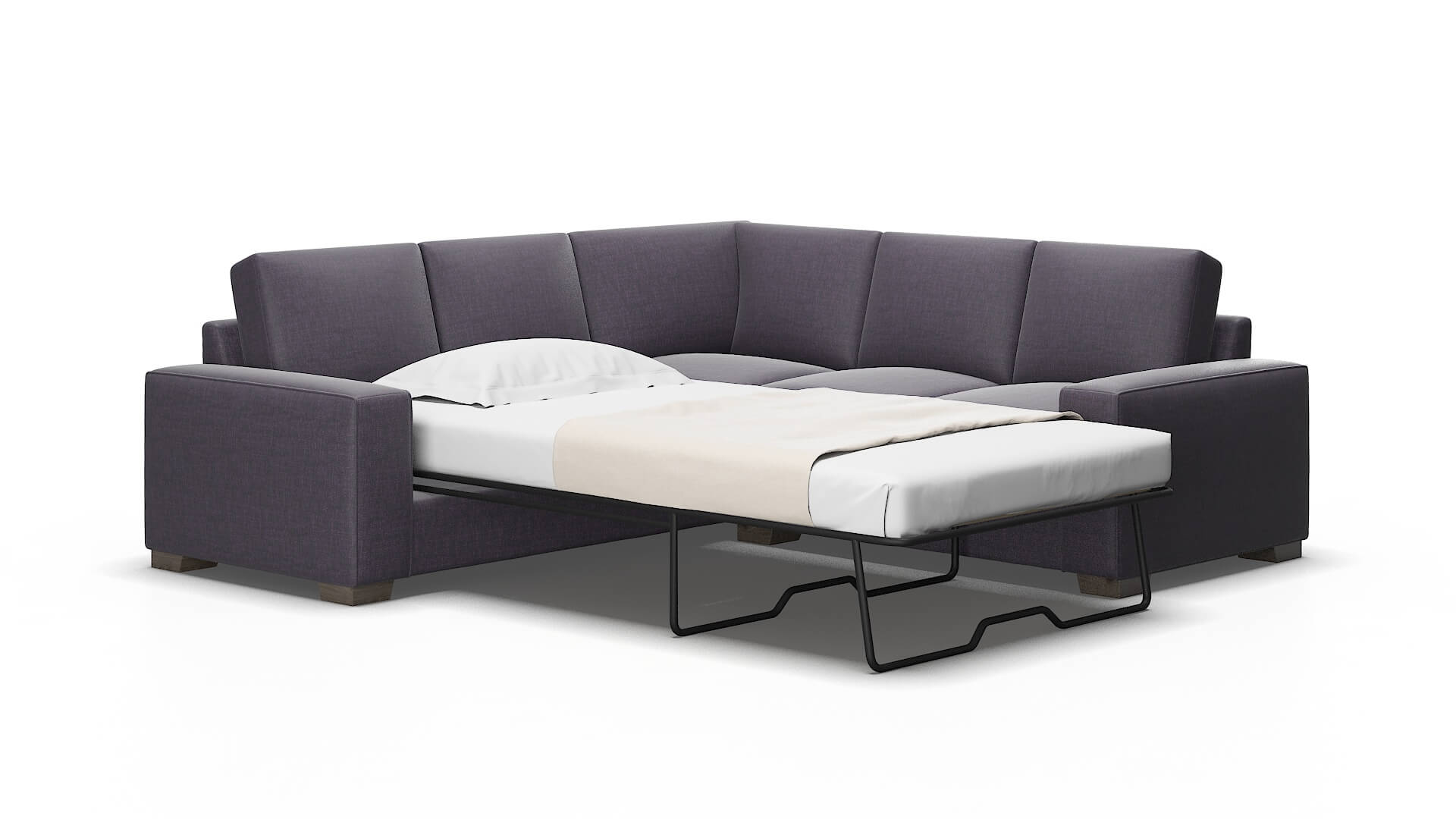 Monaco Durham ink Sectional sleeper Espresso Legs  2