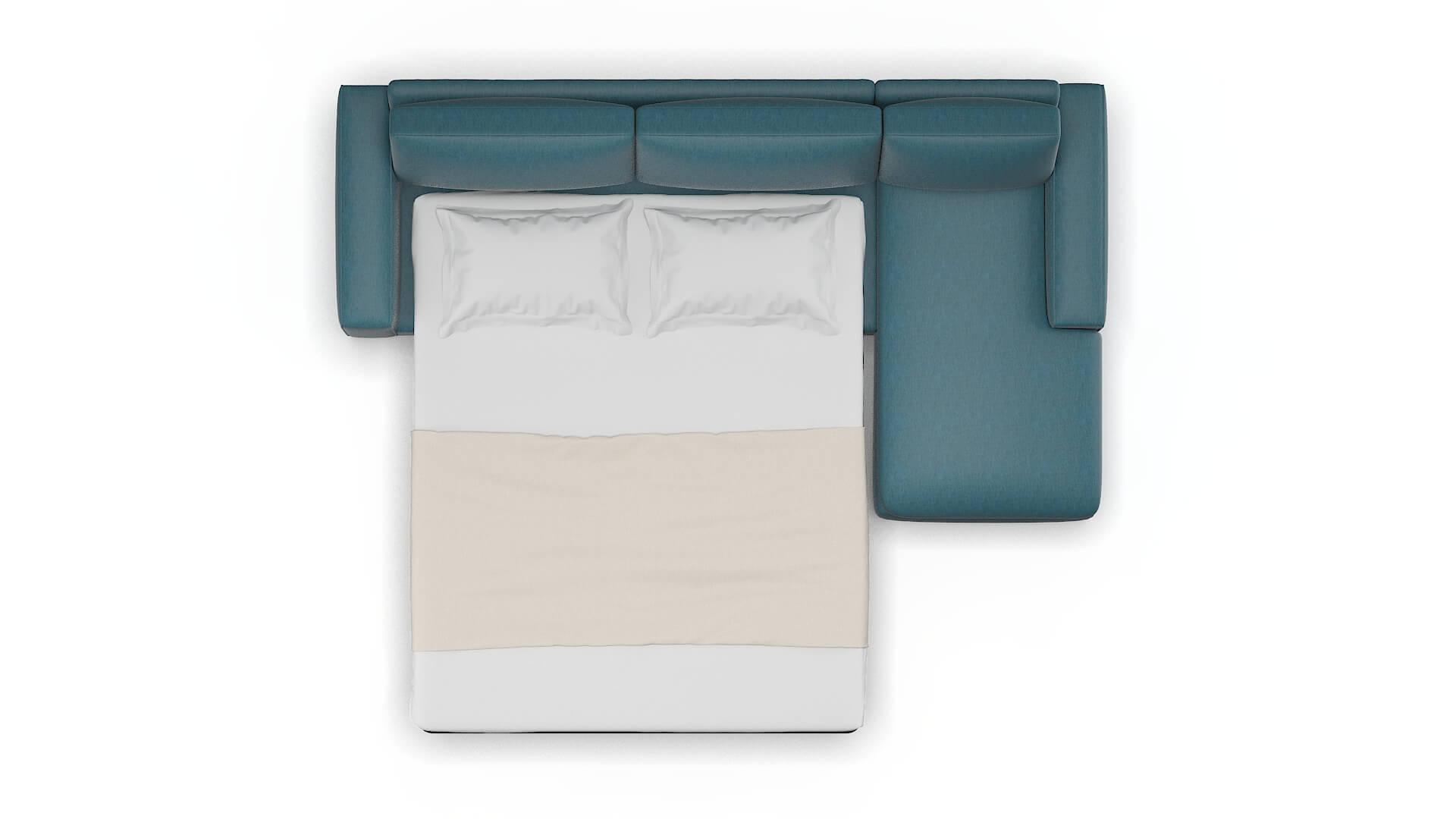 Monaco Hepburn Teal Panel Sleeper Espresso legs 3