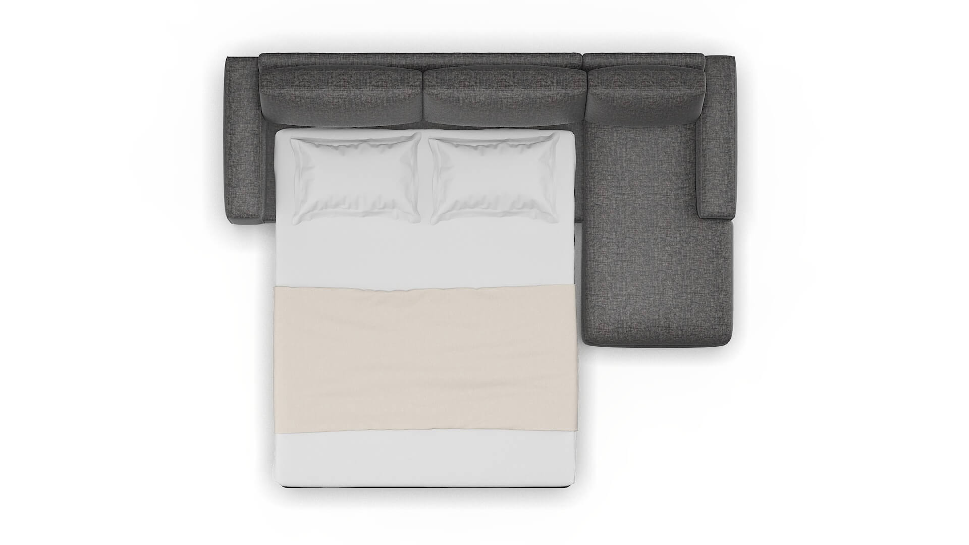 Monaco Insight Charcoal Panel Sleeper Espresso legs 3