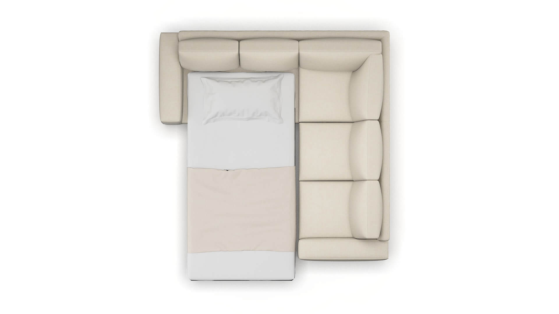 Monaco Keylargo Almond Sectional Sleeper Espresso legs 3