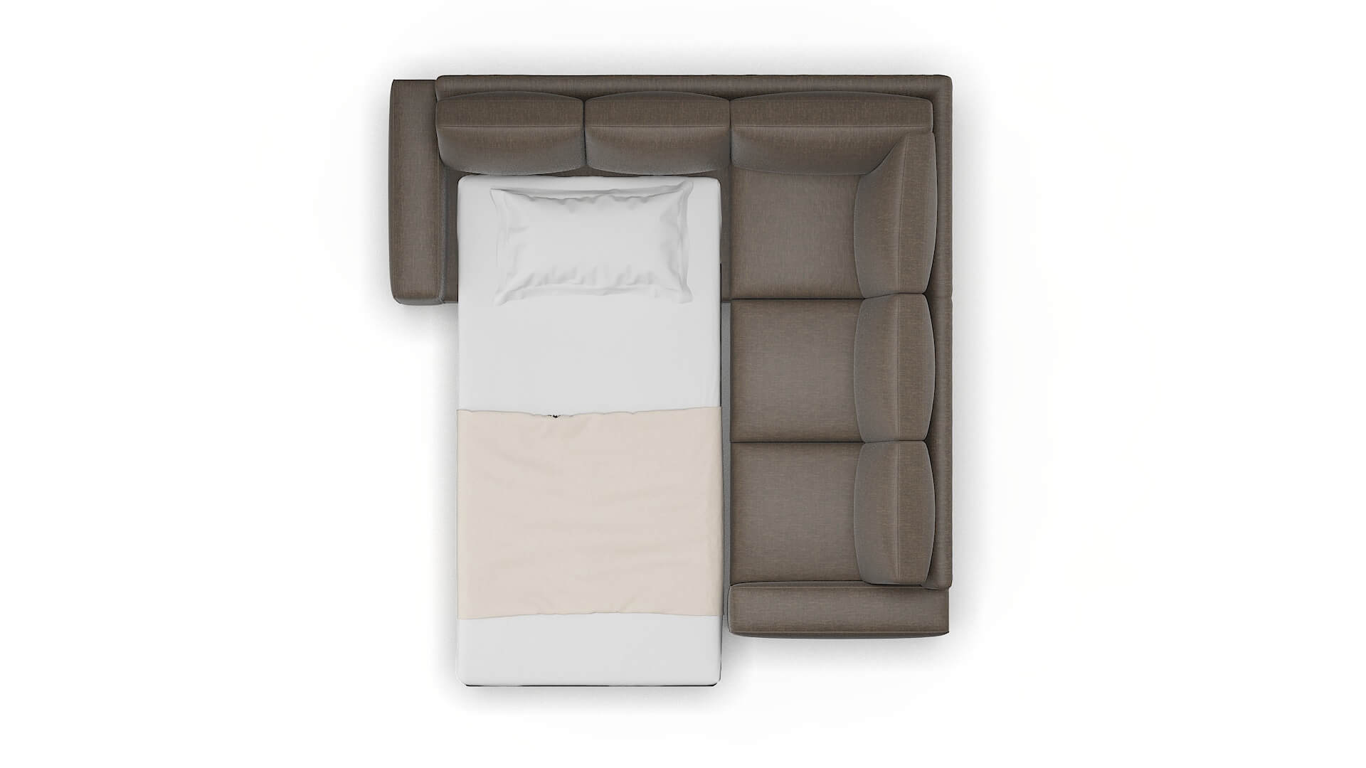 Monaco Keylargo Bark Sectional Sleeper Espresso legs 3